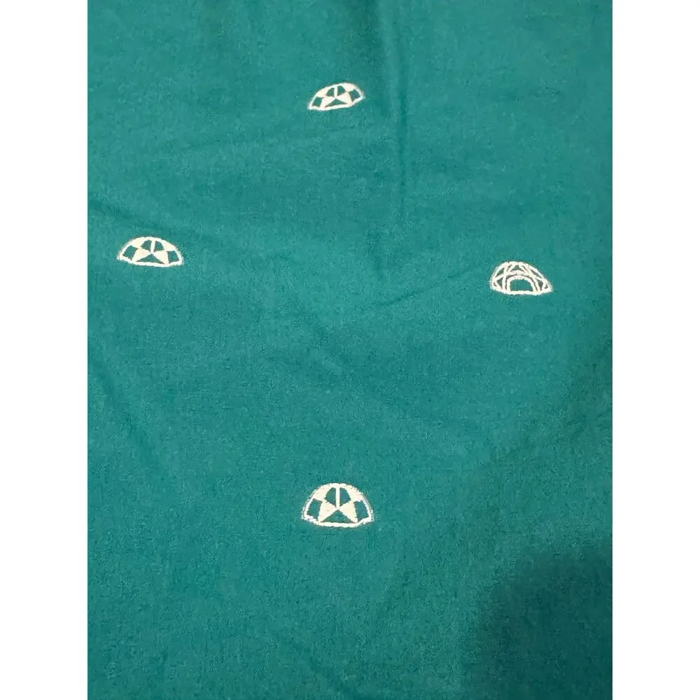 The North Face Men's Teal Green Half Dome Tent Print SS Button Down Shirt Large